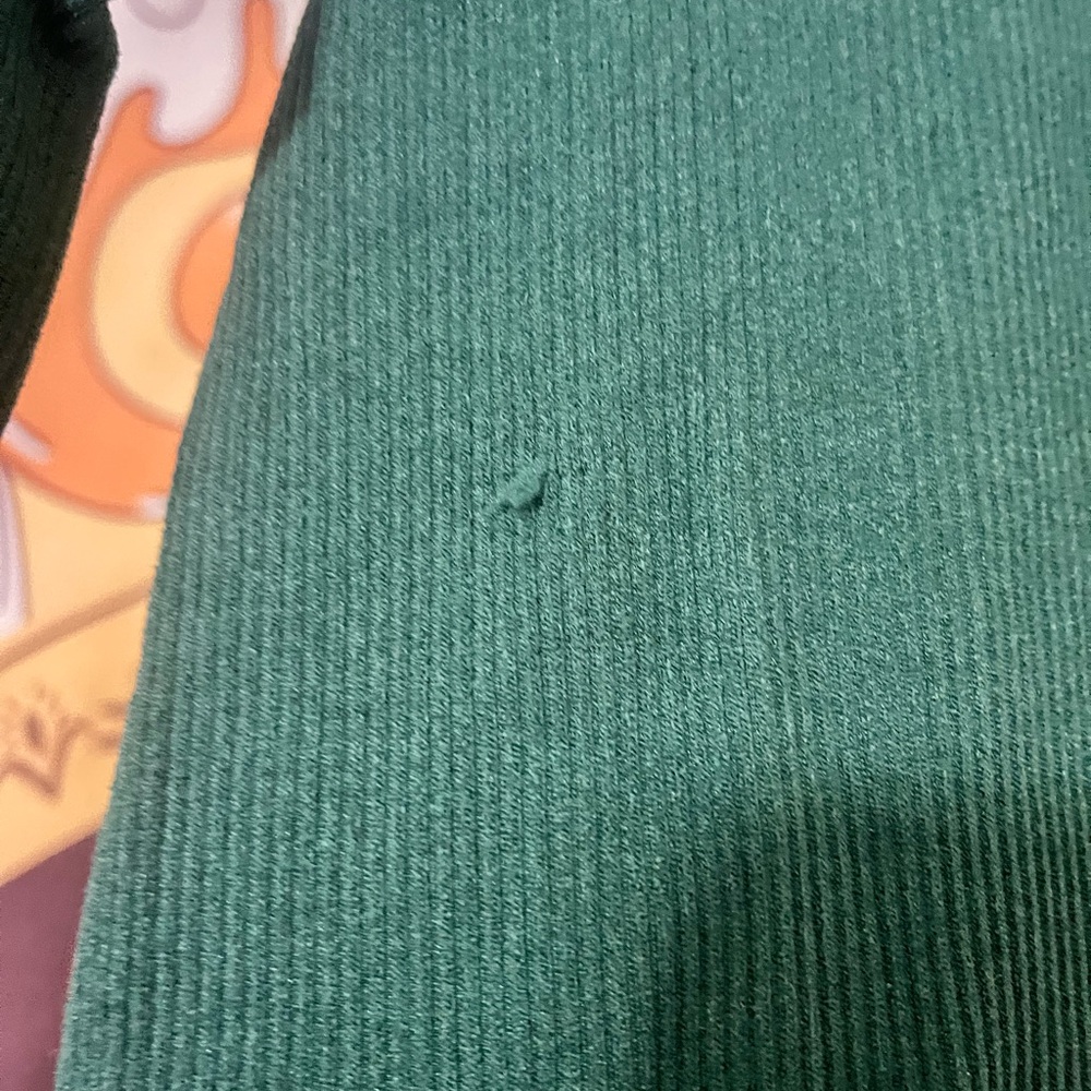 Green Ribbed Long Sleeve Top - Picture 3 of 3